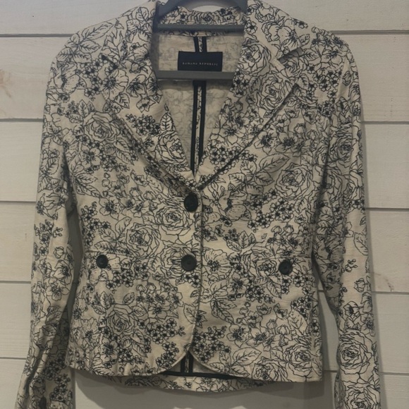Banana Republic Jackets & Blazers - Banana Republic Sz Small Cottagecore Floral Blazer Linen/Cotton Jacket